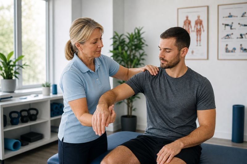 Physiotherapy Clinic with Gentle Lighting and Joint Mobilisation
