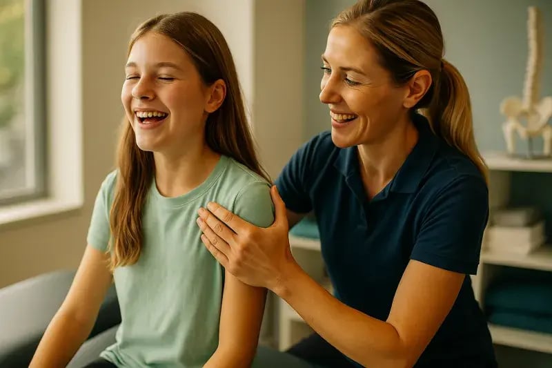 girl at a physiotherapy clinic
