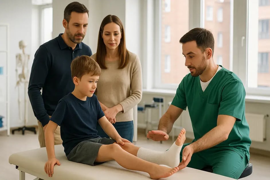 child receiving physiotherapy treatment