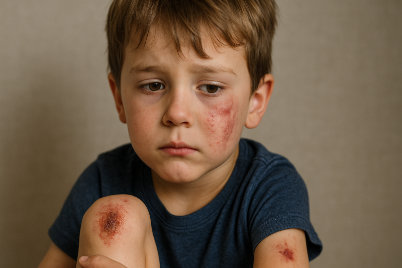 child with soft tissue injuries