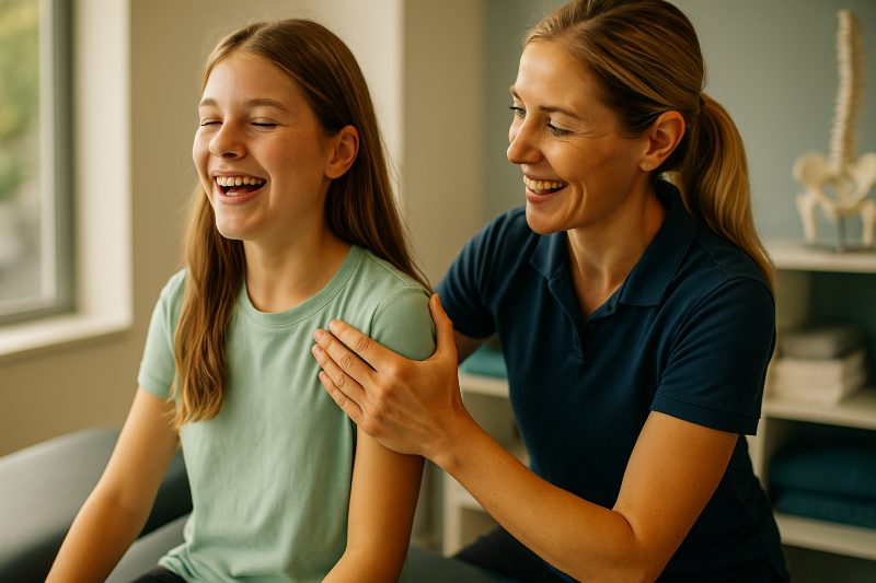 girl at a physiotherapy clinic
