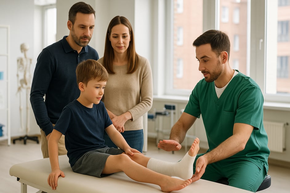 child receiving physiotherapy treatment 