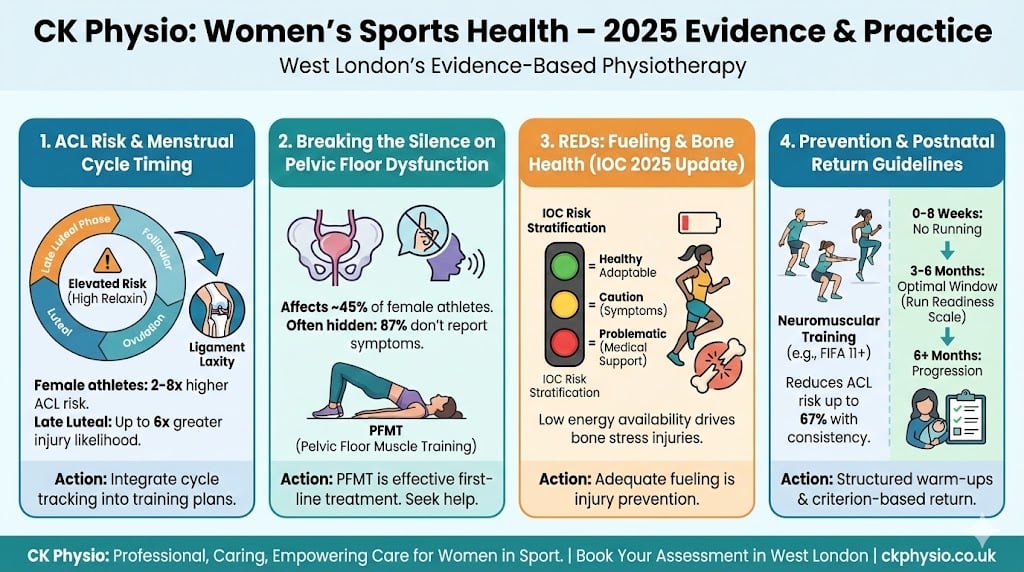 physiotherapy for women in sports infographic