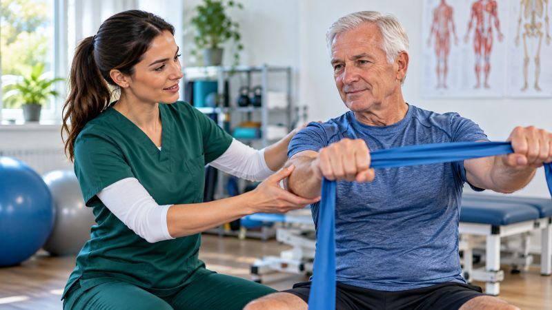 physiotherapy session at a clinic