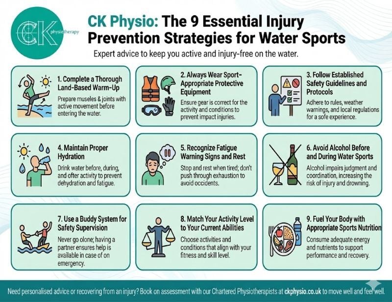 physiotherapy tips to prevent water sport injuries