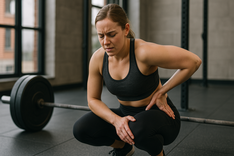 powerlifter with severe hip pain