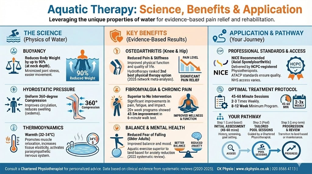 swimming as physiotherapy infographics