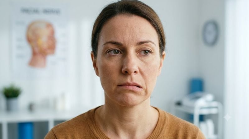 woman with facial droop