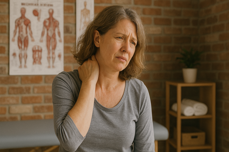 woman with neck pain
