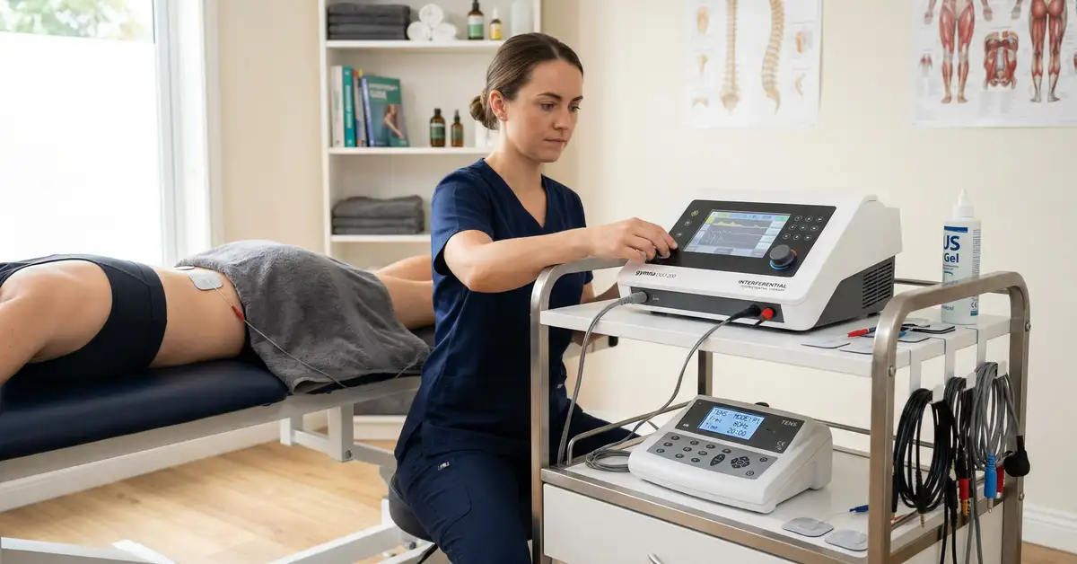 Modern electrotherapy equipment in CK Physio clinic treatment room