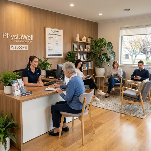 Welcoming CK Physio clinic reception area in Hanwell, West London