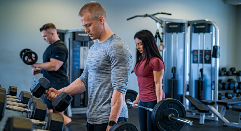 bodybuilders at the gym